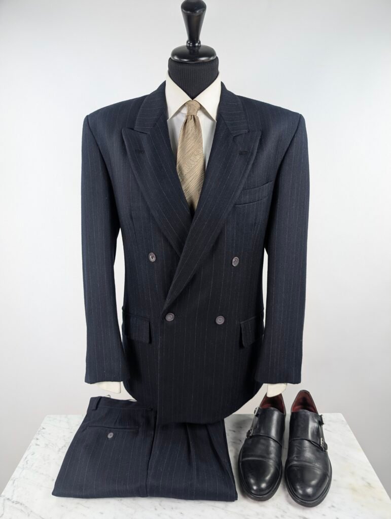 Completo Vintage | Blu Navy | Flanella Di Lana | ~52