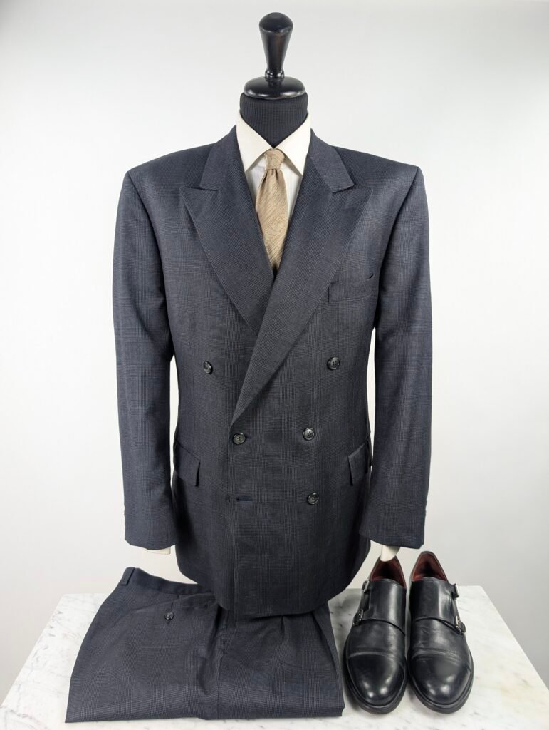 Completo Made In Italy x Vintage | Blu Navy | Flanella Di Lana | 58