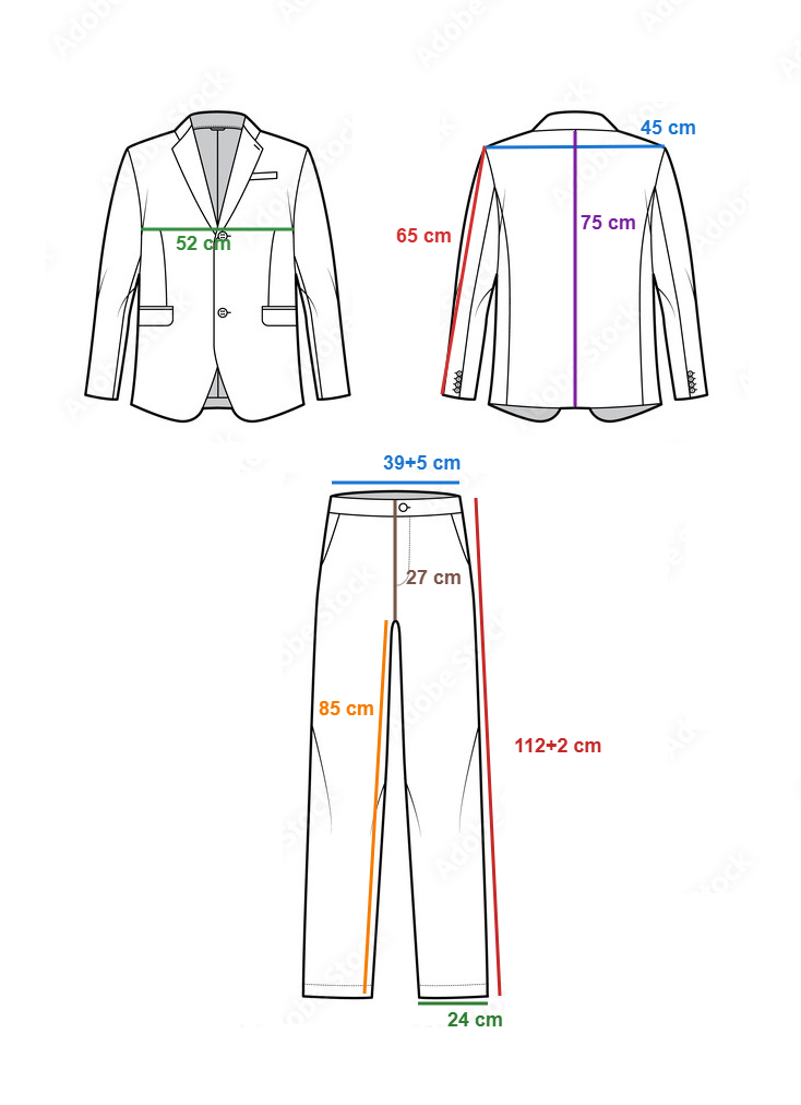 Completo Made In Italy | Nero | Flanella Di Lana | 50